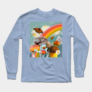 Vintage Mushroom Collage Long Sleeve T-Shirt